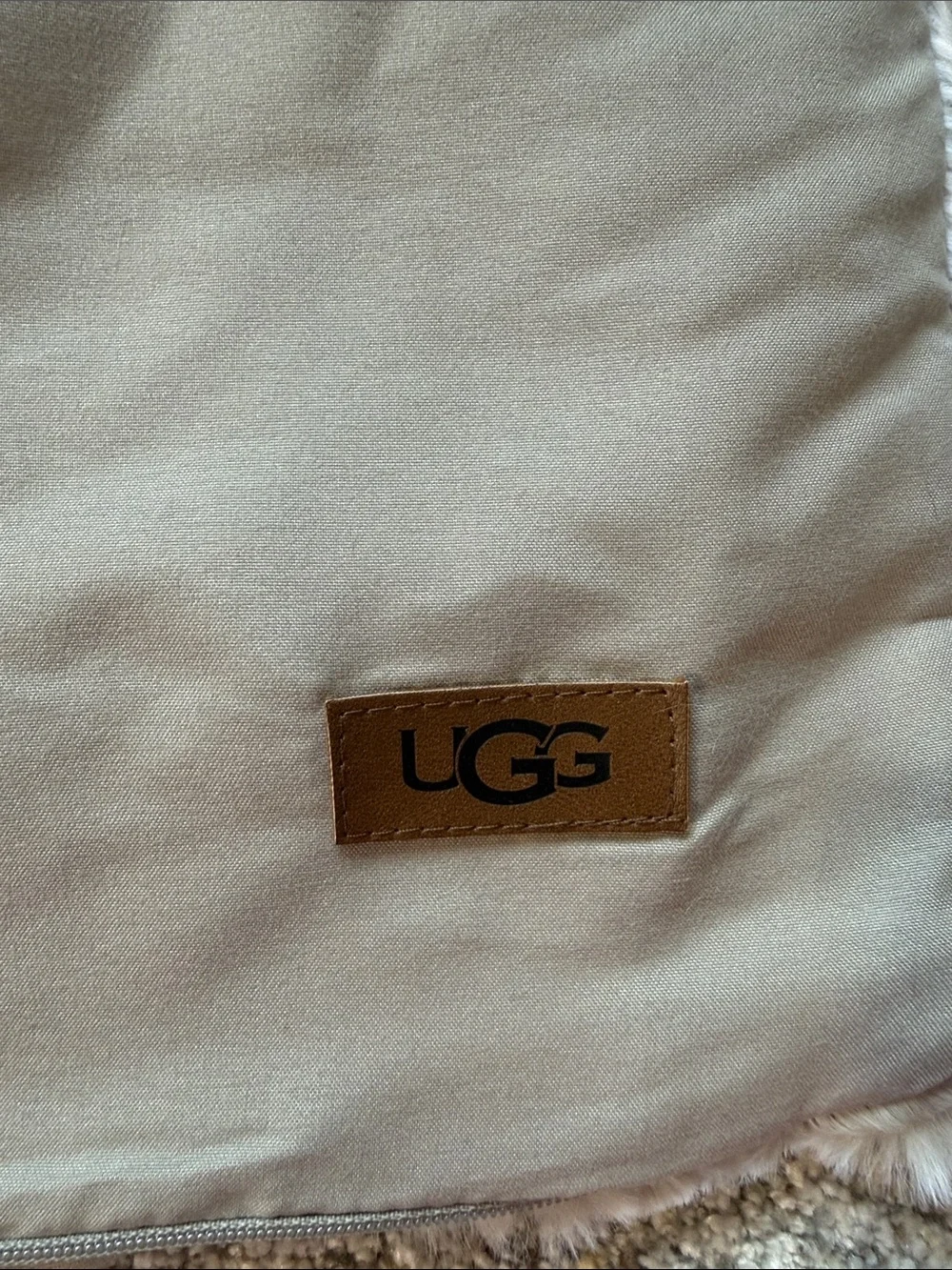 UGG Gray Faux Fur Pillow Shams